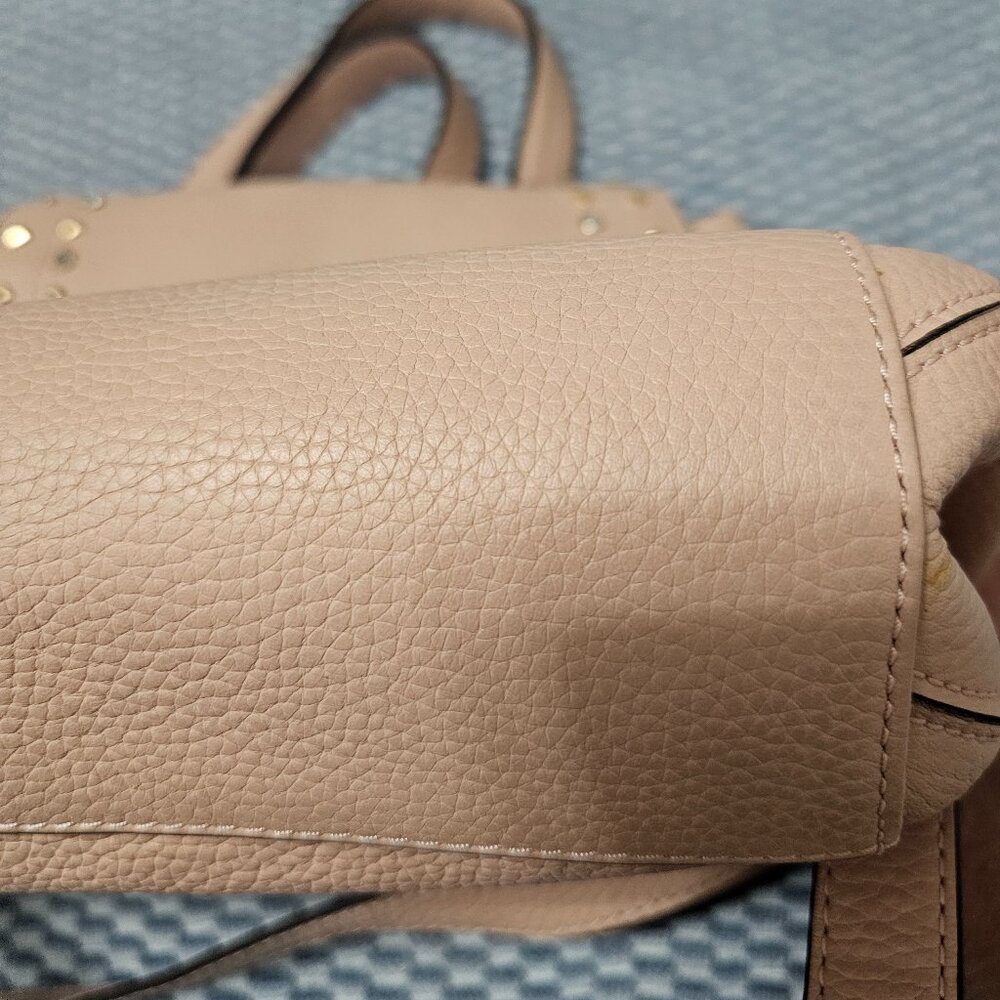 Michael Kors Blush Pink Pebble Leather Backpack - Studded Crystal Flap Bag - Picture 6 of 6